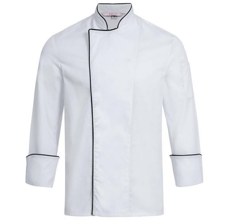 GREIFF Kochjacke Greiff GASTRO-MODA Cuisine Herren Kochjacke Paspelierung Weiß von GREIFF
