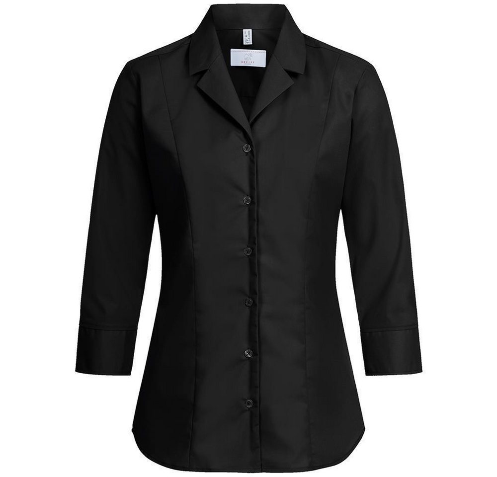 GREIFF Kurzarmbluse Greiff Corporate BASIC Damen Bluse 3/4 Kent Regular-Fit Schwarz 46 von GREIFF