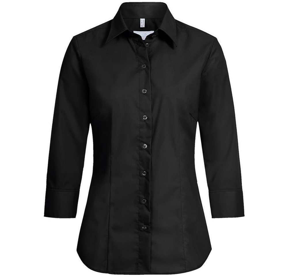 GREIFF Kurzarmbluse Greiff Corporate Bluse BASIC Damen 3/4 Kent Regular-Fit Schwarz 36 von GREIFF