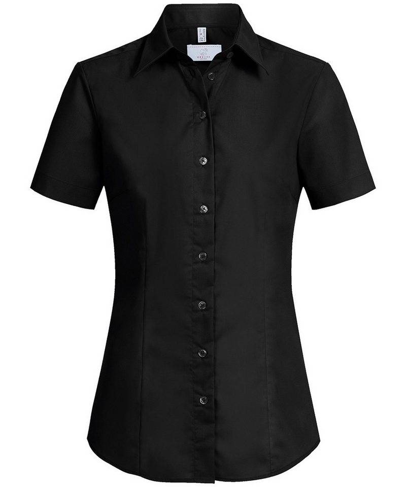 GREIFF Kurzarmbluse Greiff Corporate Bluse Damen BASIC Regular-Fit Schwarz 32 von GREIFF