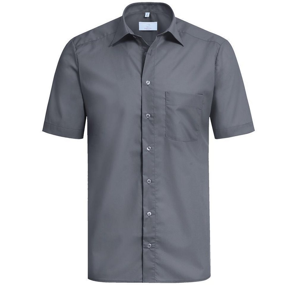 GREIFF Kurzarmhemd Greiff Corporate Hemd BASIC Herren OEKO TEX® Anthrazit 45/46 von GREIFF