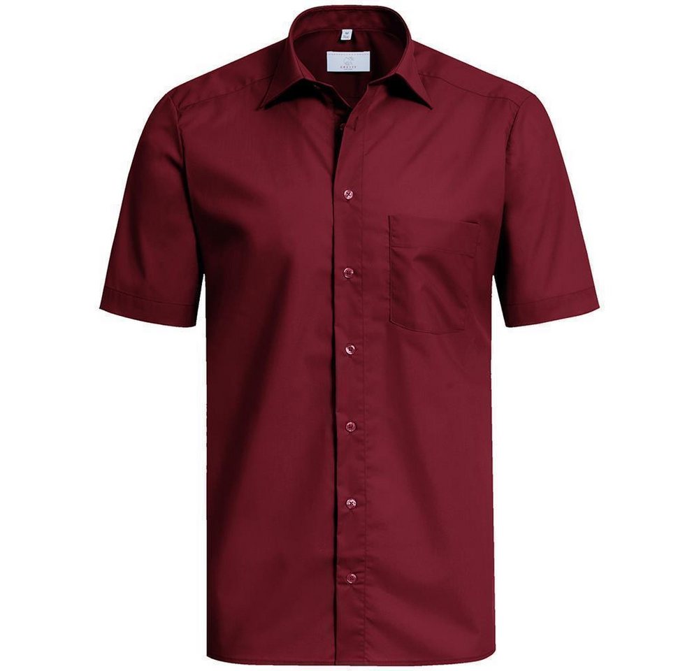 GREIFF Kurzarmhemd Greiff Corporate Hemd BASIC Herren OEKO TEX® Bordeaux 39/40 von GREIFF