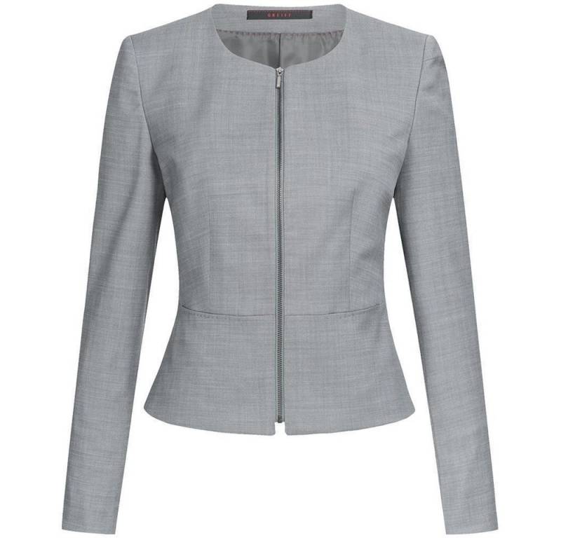 GREIFF Kurzblazer Greiff Modern WITH 37.5® Damen Business-Kurzblazer Slim Hellgrau 38 von GREIFF