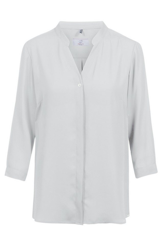 GREIFF Langarmbluse Greiff CHIFFON Damen Bluse 3/4-Arm V-Neck Regular Silbergrau 34 von GREIFF