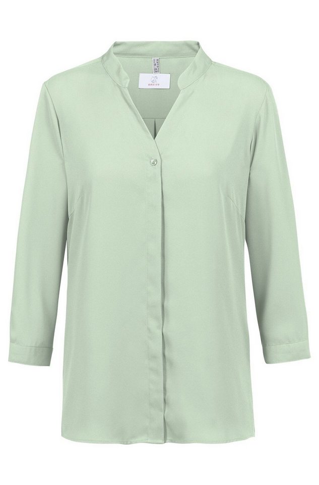 GREIFF Langarmbluse Greiff CHIFFON Damen Chiffon-Bluse 3/4-Arm V-Neck Regular Mint 38 von GREIFF