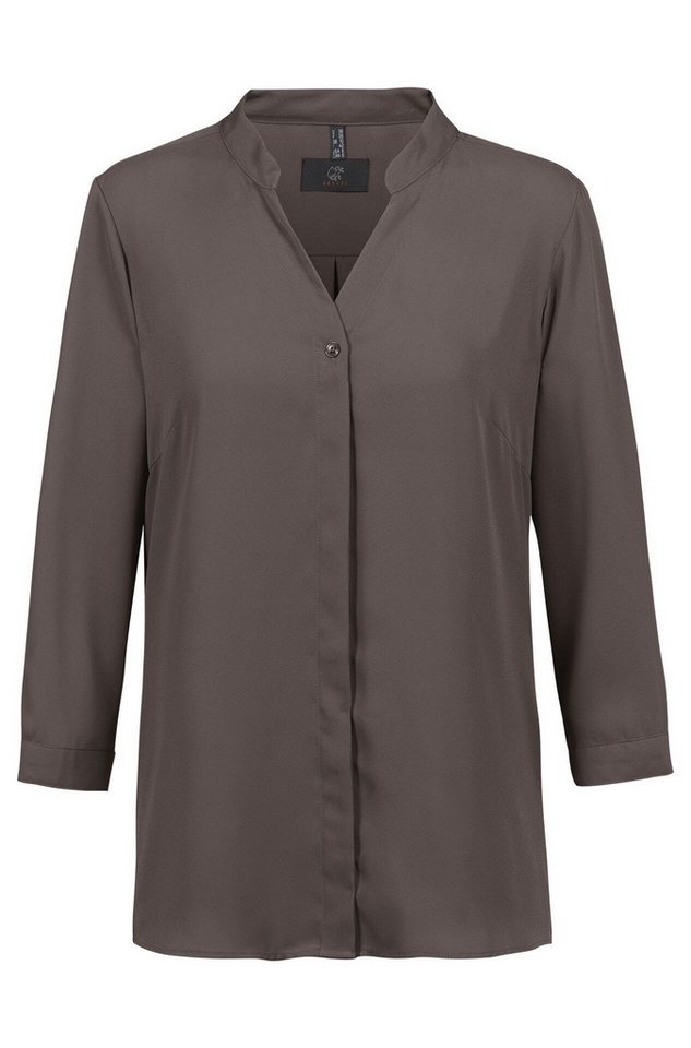 GREIFF Langarmbluse Greiff CHIFFON Damen Chiffon-Bluse 3/4-Arm V-Neck Regular Taupe 42 von GREIFF