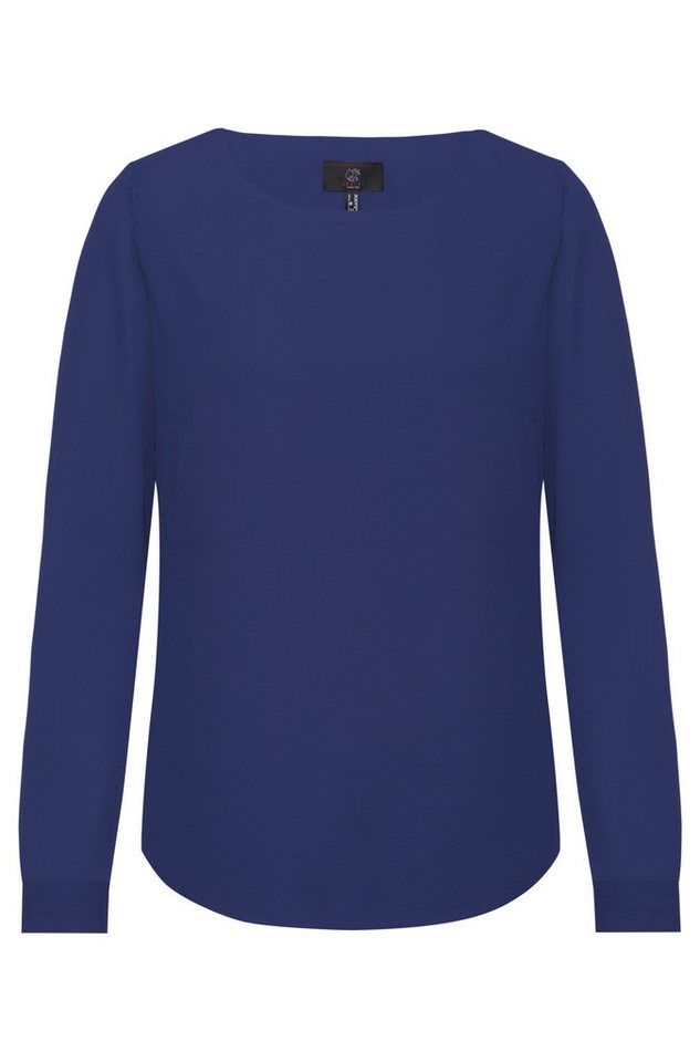 GREIFF Langarmbluse Greiff CHIFFON Damen Chiffon-Bluse Langarm Rundhals Regular Marine 36 von GREIFF