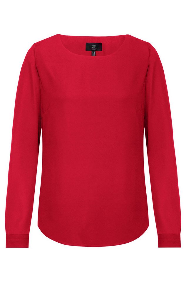 GREIFF Langarmbluse Greiff CHIFFON Damen Chiffon-Bluse Langarm Rundhals Regular Rot 48 von GREIFF