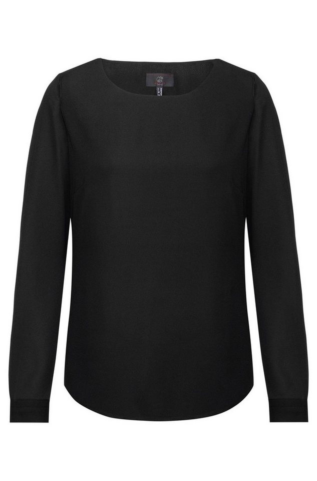 GREIFF Langarmbluse Greiff CHIFFON Damen Chiffon-Bluse Langarm Rundhals Regular Schwarz 38 von GREIFF
