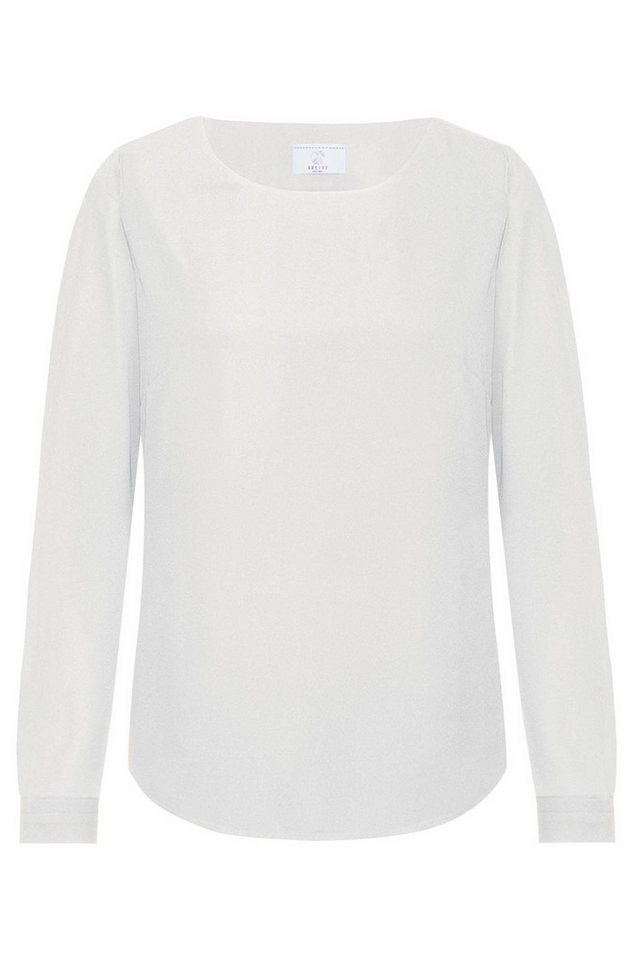 GREIFF Langarmbluse Greiff CHIFFON Damen Chiffon-Bluse Langarm Rundhals Regular Weiß 34 von GREIFF