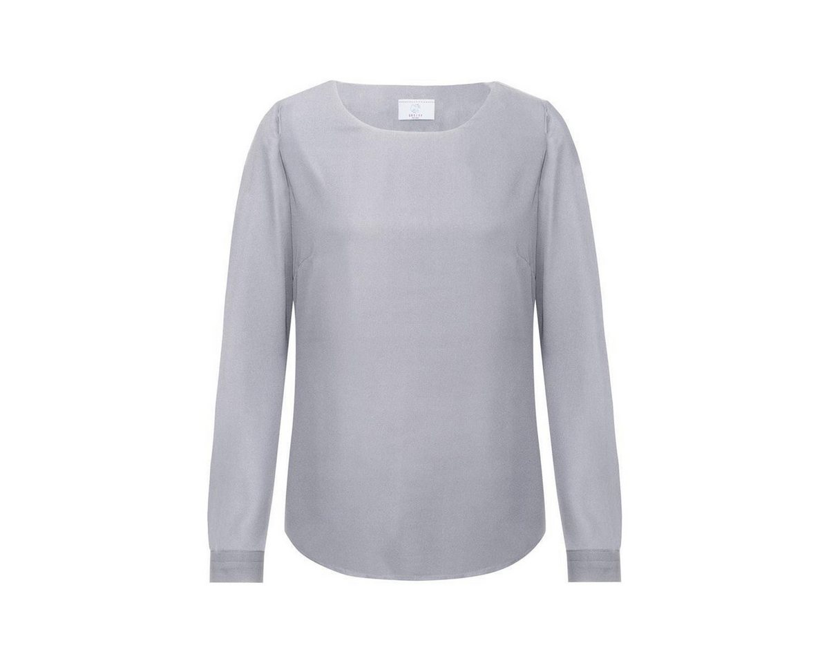 GREIFF Langarmbluse Greiff CHIFFON Damen Chiffon-Bluse Rundhals Regular Silbergrau 50 von GREIFF