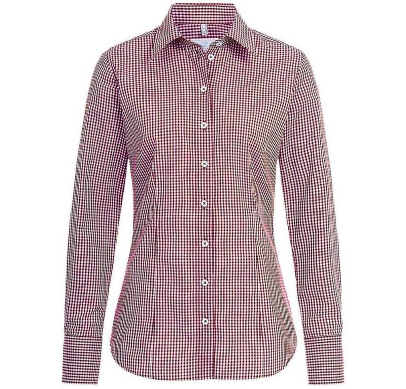 GREIFF Langarmbluse Greiff Corporate Bluse BASIC Damen OEKO TEX® Bordeaux kariert 36 von GREIFF