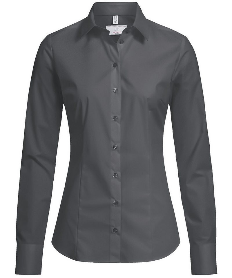 GREIFF Langarmbluse Greiff Corporate Bluse BASIC Damen OEKO TEX® Pflegeleicht Anthrazit 34 von GREIFF