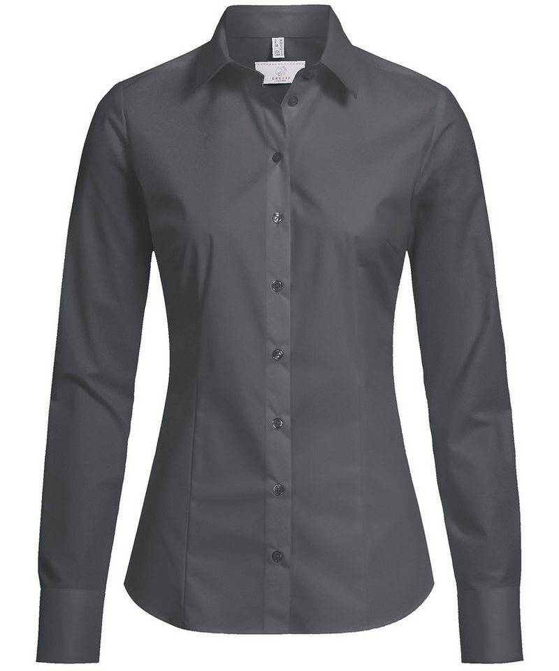 GREIFF Langarmbluse Greiff Corporate Bluse BASIC Damen OEKO TEX® Pflegeleicht Anthrazit 34 von GREIFF