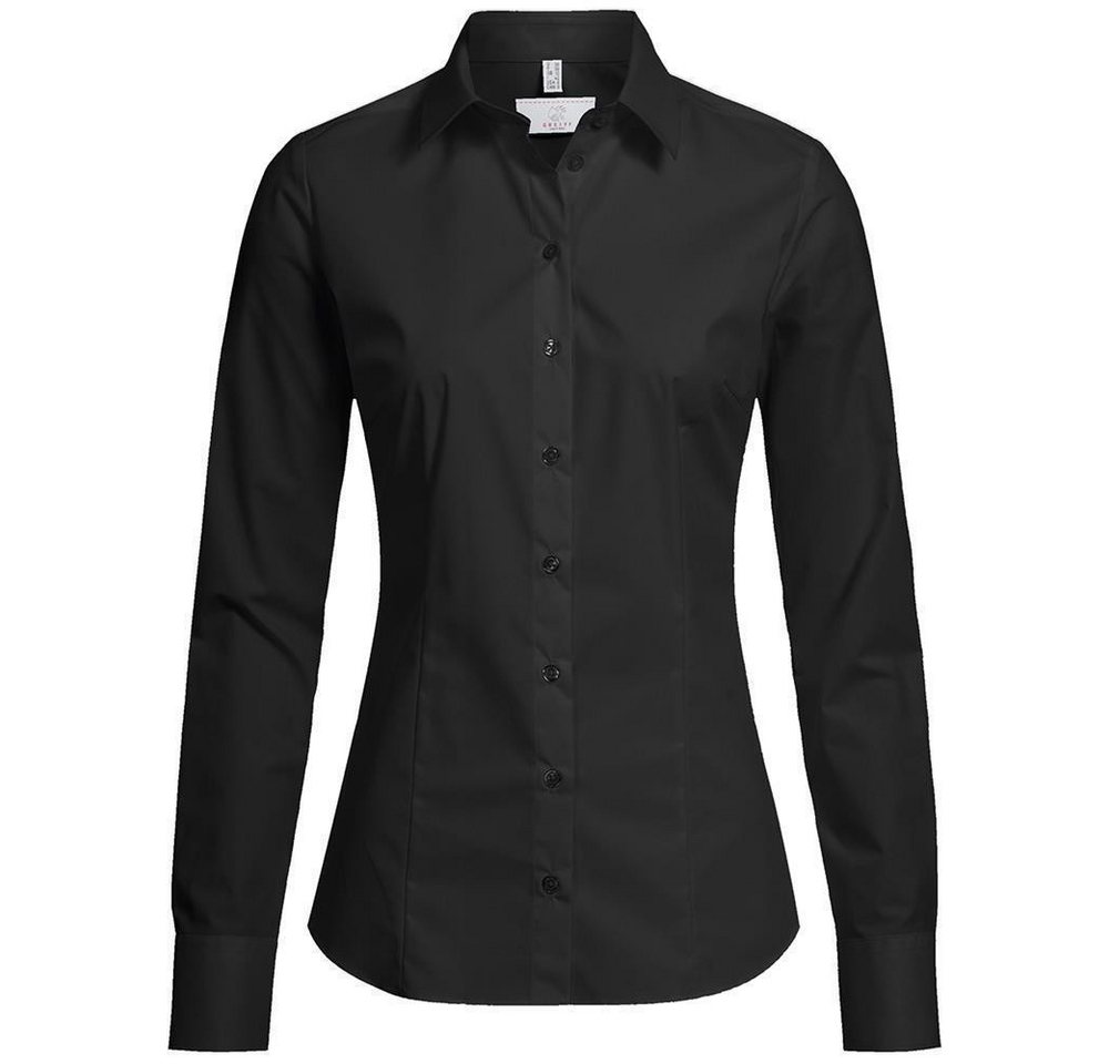 GREIFF Langarmbluse Greiff Corporate Bluse BASIC Damen OEKO TEX® Pflegeleicht Schwarz 38 von GREIFF
