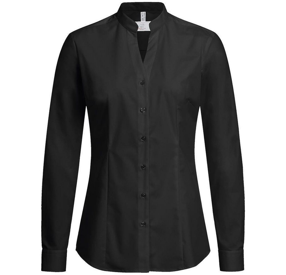 GREIFF Langarmbluse Greiff Corporate Bluse BASIC Damen Stehkragen OEKO TEX® Schwarz 36 von GREIFF