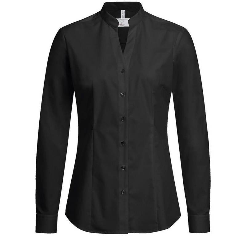 GREIFF Langarmbluse Greiff Corporate Bluse BASIC Damen Stehkragen OEKO TEX® Schwarz 36 von GREIFF