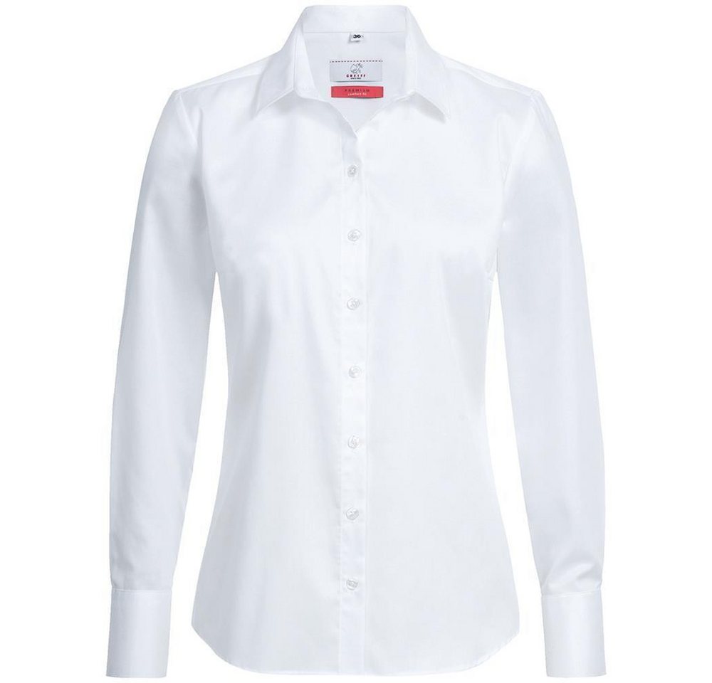 GREIFF Langarmbluse Greiff Corporate Bluse PREMIUM Damen OEKO TEX® Bügelfrei Weiß 56 von GREIFF