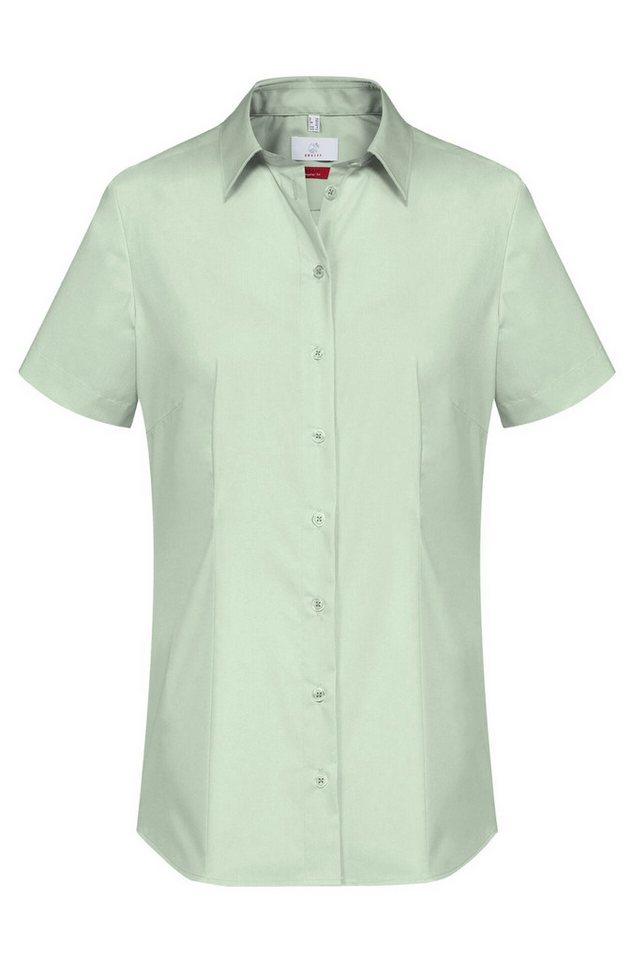 GREIFF Langarmbluse Greiff Essentials BASIC Damen Bluse Kurzarm Kent Regular-Fit Mint 40 von GREIFF