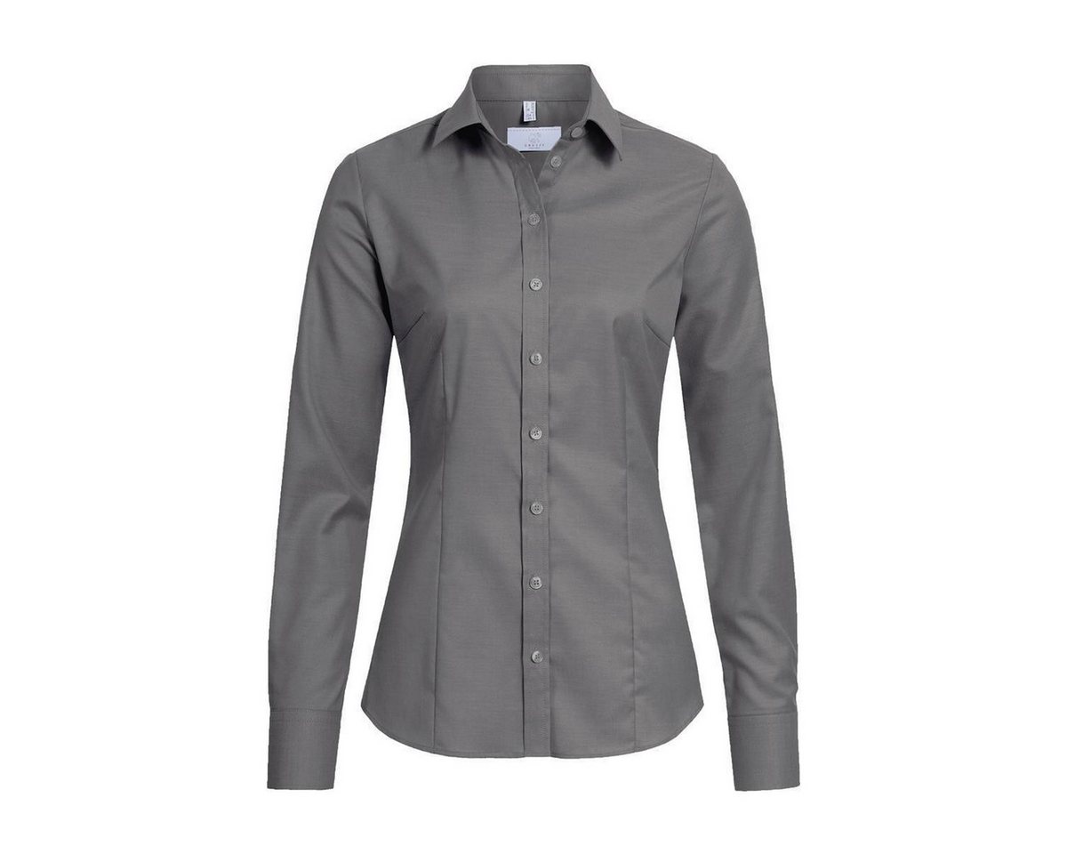 GREIFF Langarmbluse Greiff Modern with 37.5® Damen Bluse Langarm Kent Slim-Fit Grau von GREIFF