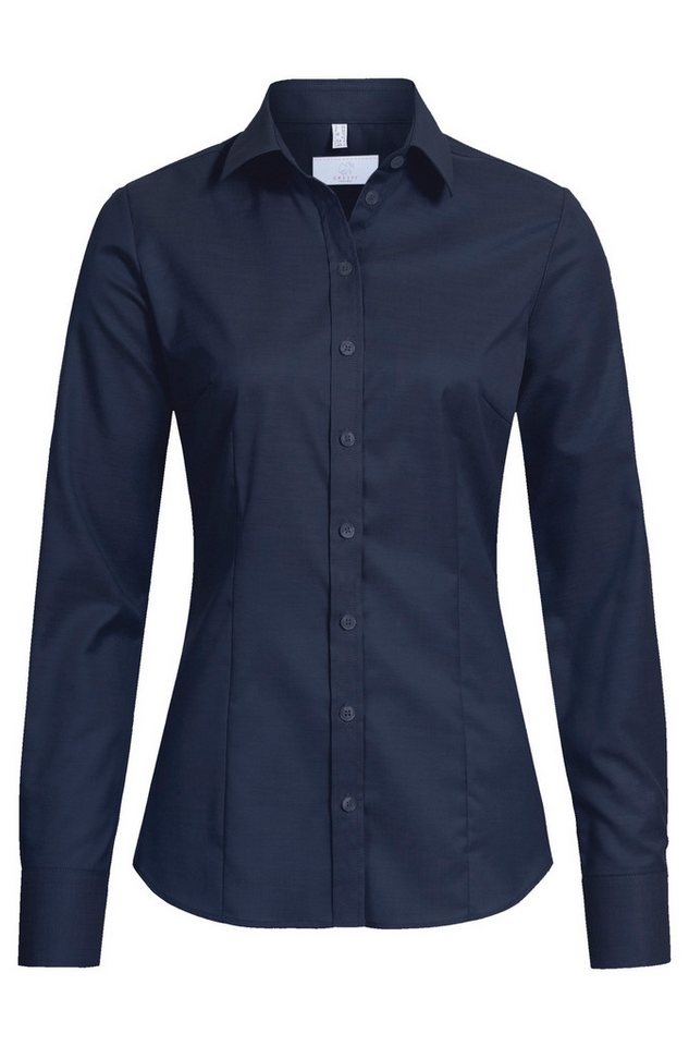 GREIFF Langarmbluse Greiff Modern with 37.5® Damen Bluse Langarm Kent Slim-Fit Marine von GREIFF