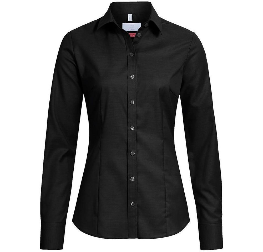 GREIFF Langarmbluse Greiff Modern with 37.5® Damen Bluse Langarm Kent Slim-Fit Schwarz von GREIFF