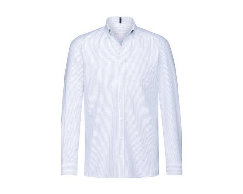 GREIFF Langarmhemd Greiff CASUAL Herren Lang Button-Down Regular Hellblau gestreift von GREIFF