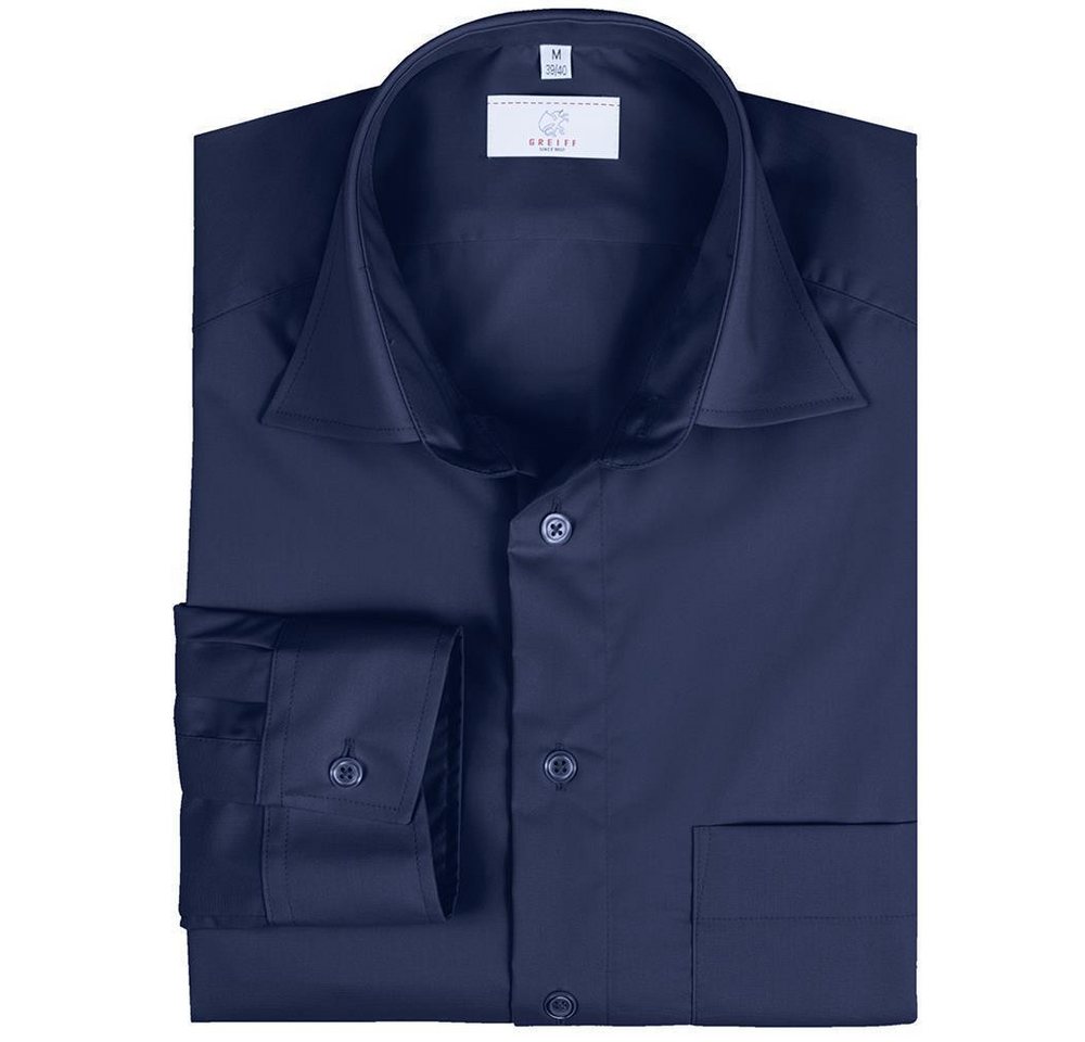 GREIFF Langarmhemd Greiff Corporate Hemd BASIC Herren Regular Fit OEKO TEX® Marine 47/48 von GREIFF
