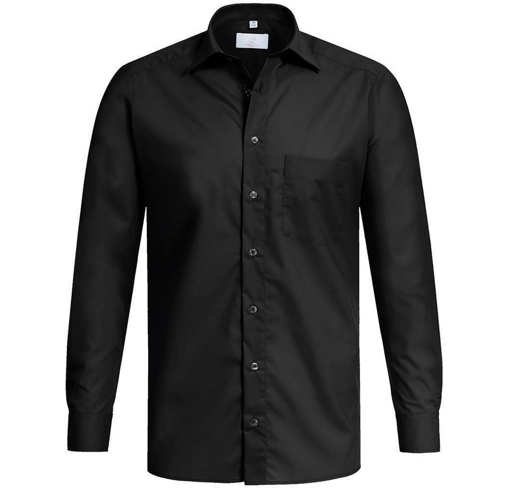 GREIFF Langarmhemd Greiff Corporate Hemd BASIC Herren Regular Fit OEKO TEX® Schwarz 45/46 von GREIFF