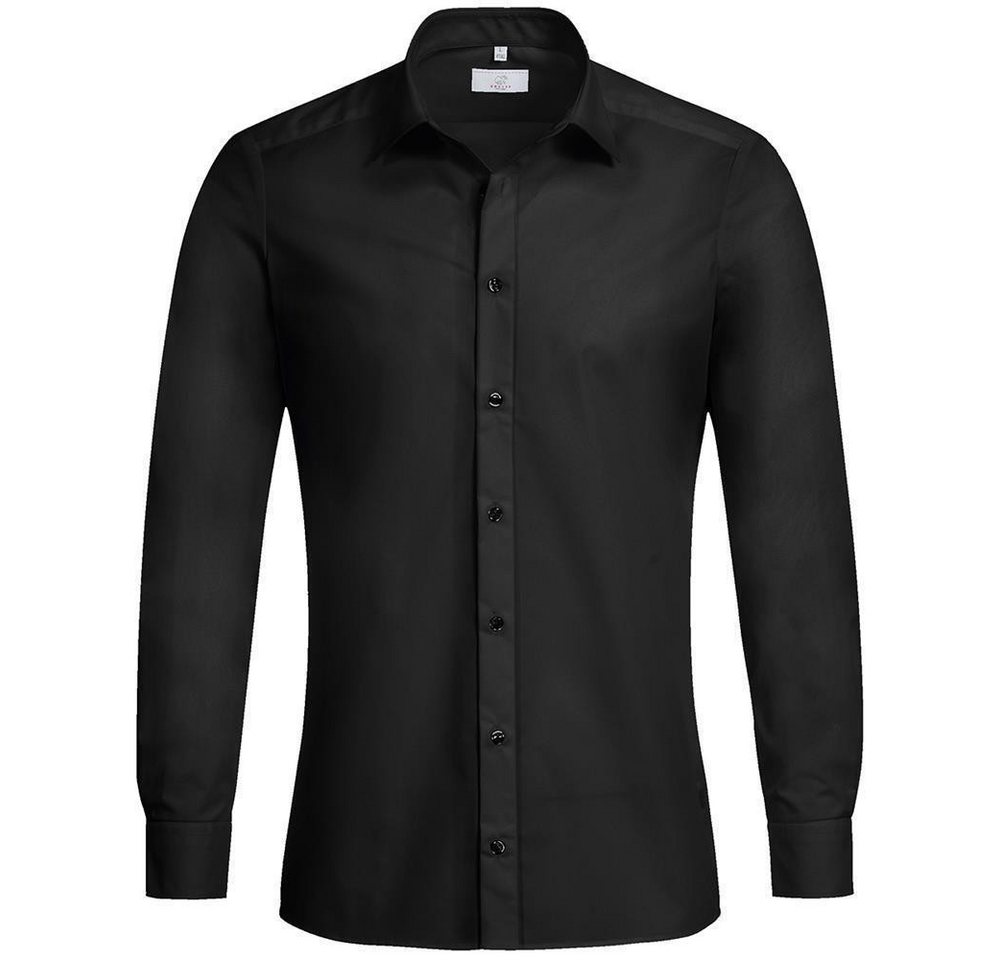 GREIFF Langarmhemd Greiff Corporate Hemd BASIC Herren Slim Fit OEKO TEX® Schwarz 43/44 von GREIFF