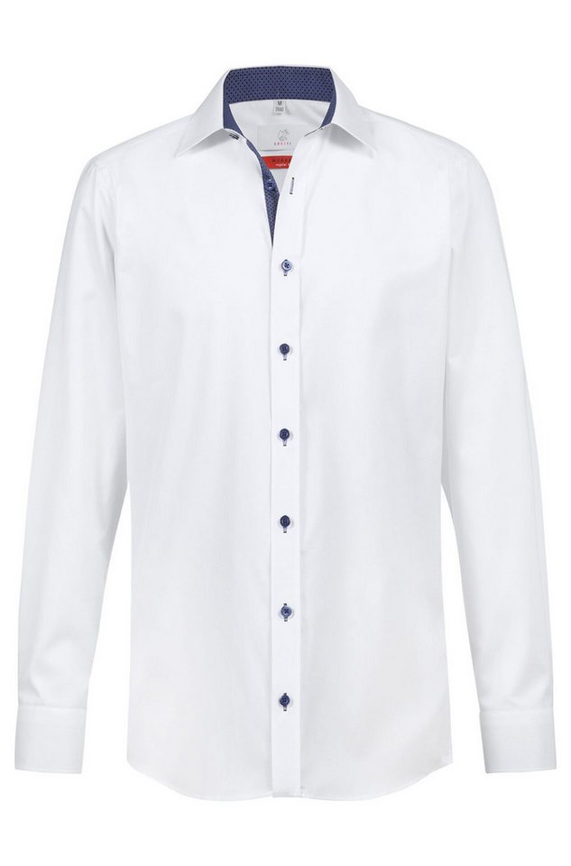GREIFF Langarmhemd Greiff Modern WITH 37.5® Herren Hemd Langarm Regular Weiß/Blau von GREIFF