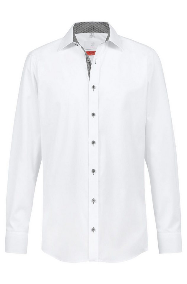 GREIFF Langarmhemd Greiff Modern WITH 37.5® Herren Hemd Langarm Regular Weiß/Grau von GREIFF