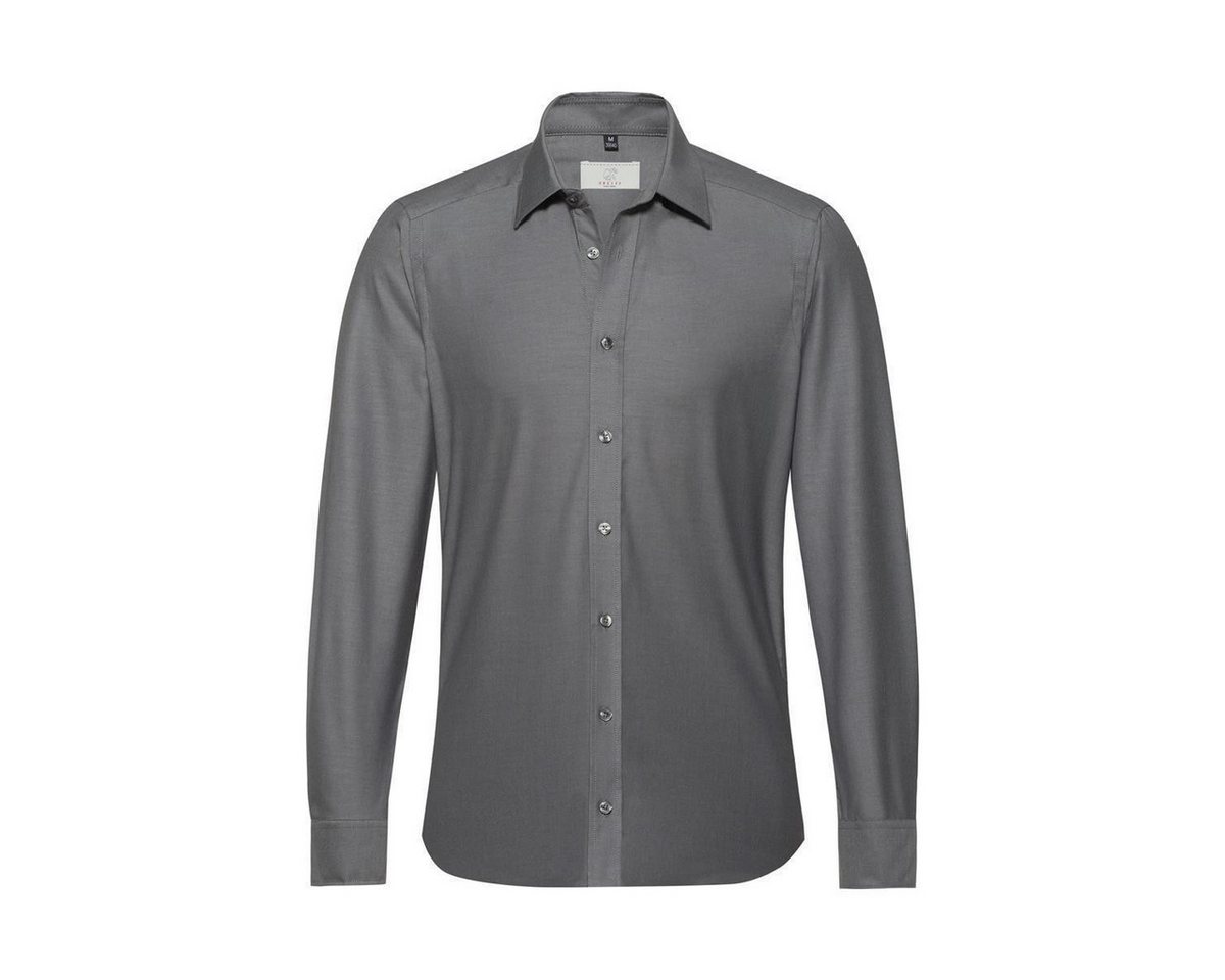 GREIFF Langarmhemd Greiff Modern with 37.5® Herren Hemd Langarm Kent Slim Grau von GREIFF