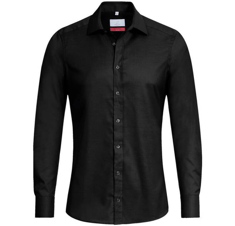 GREIFF Langarmhemd Greiff Modern with 37.5® Herren Hemd Langarm Kent Slim Schwarz von GREIFF