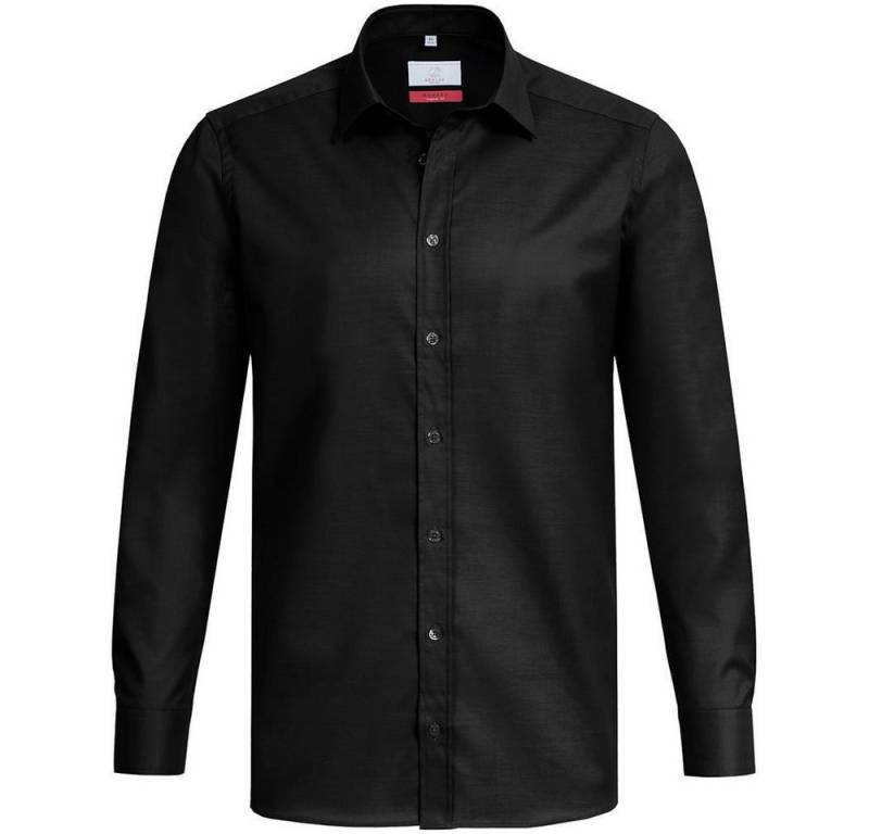GREIFF Langarmhemd Greiff Modern with 37.5® Herren Langarm Kent Regular Schwarz von GREIFF
