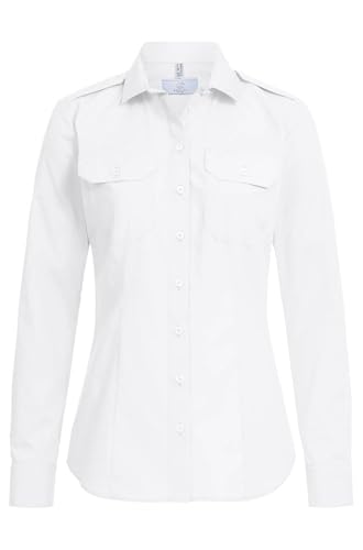 Greiff Größe 36 Corporate Wear Basic Damen Pilotbluse Neues Modell Regular Fit Langarm Weiss Modell 6570 1451 von Greiff