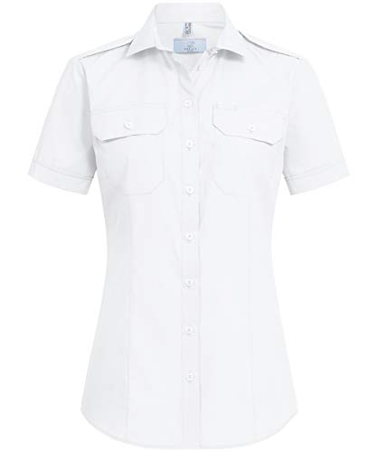 Greiff Größe 36 Corporate Wear Basic Damen Pilotbluse Neues Modell Regular Fit Kurzarm Weiss Modell 6571 1451 von Greiff