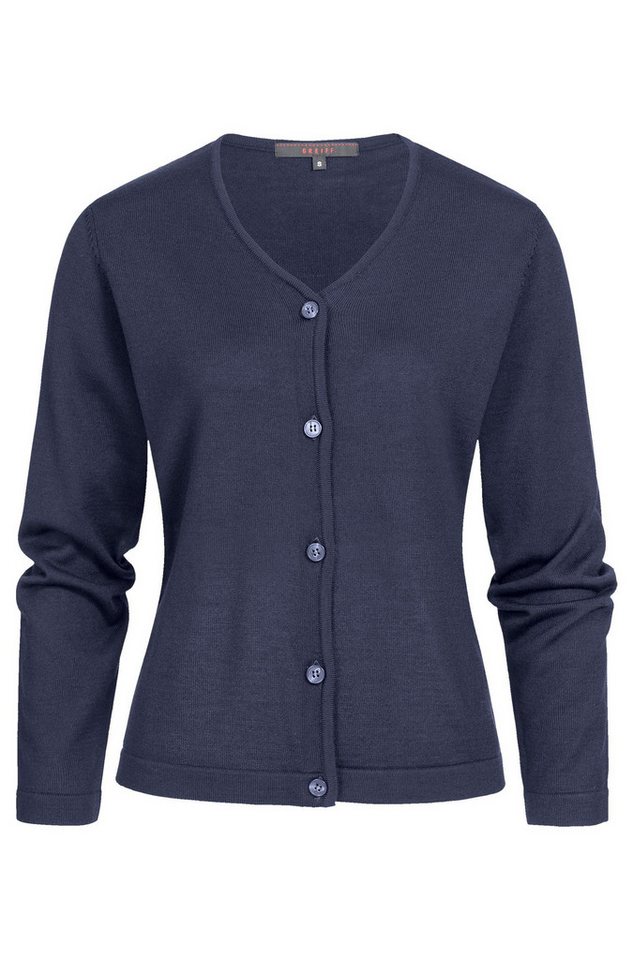 GREIFF Strickjacke Greiff STRICK Damen Strickjacke V-Neck Knopfleiste Dunkelblau von GREIFF