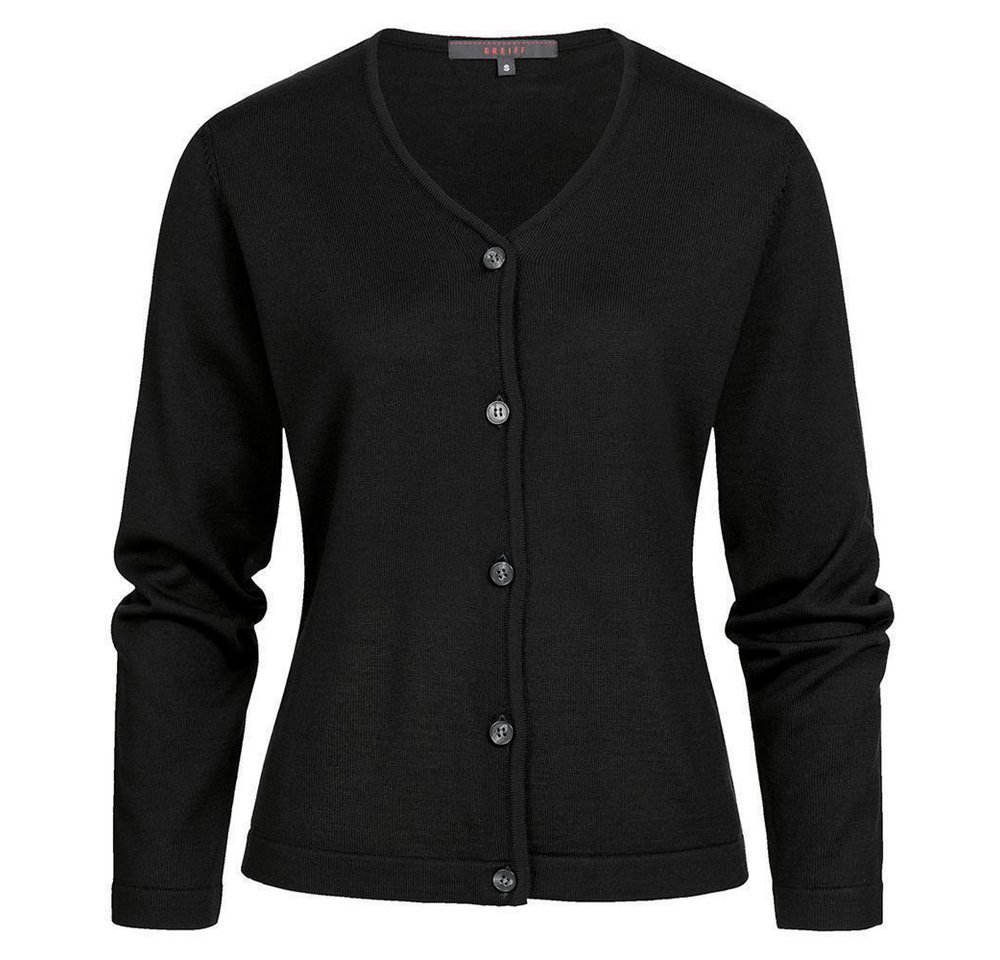 GREIFF Strickjacke Greiff STRICK Damen Strickjacke V-Neck Knopfleiste Schwarz von GREIFF
