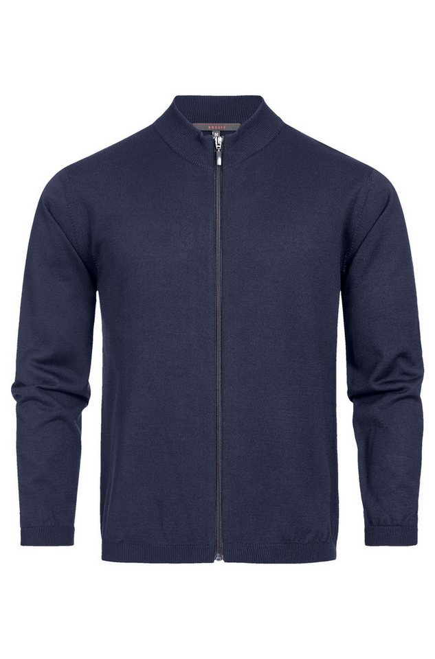 GREIFF Strickjacke Greiff STRICK Herren Strickjacke Reißverschluss Regular Dunkelblau von GREIFF