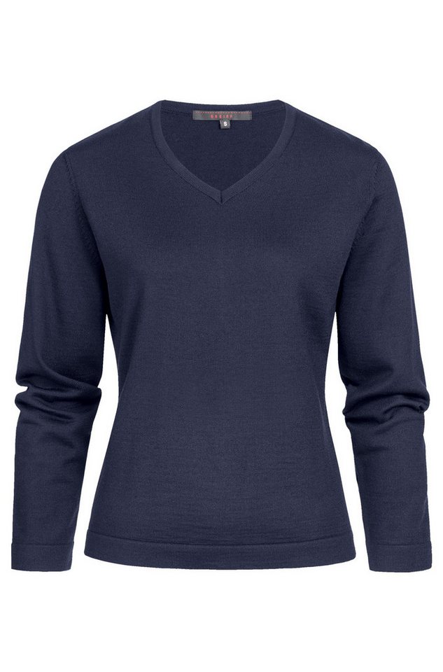 GREIFF Strickpullover Greiff STRICK Damen Strickpullover Langarm V-Neck Dunkelblau von GREIFF
