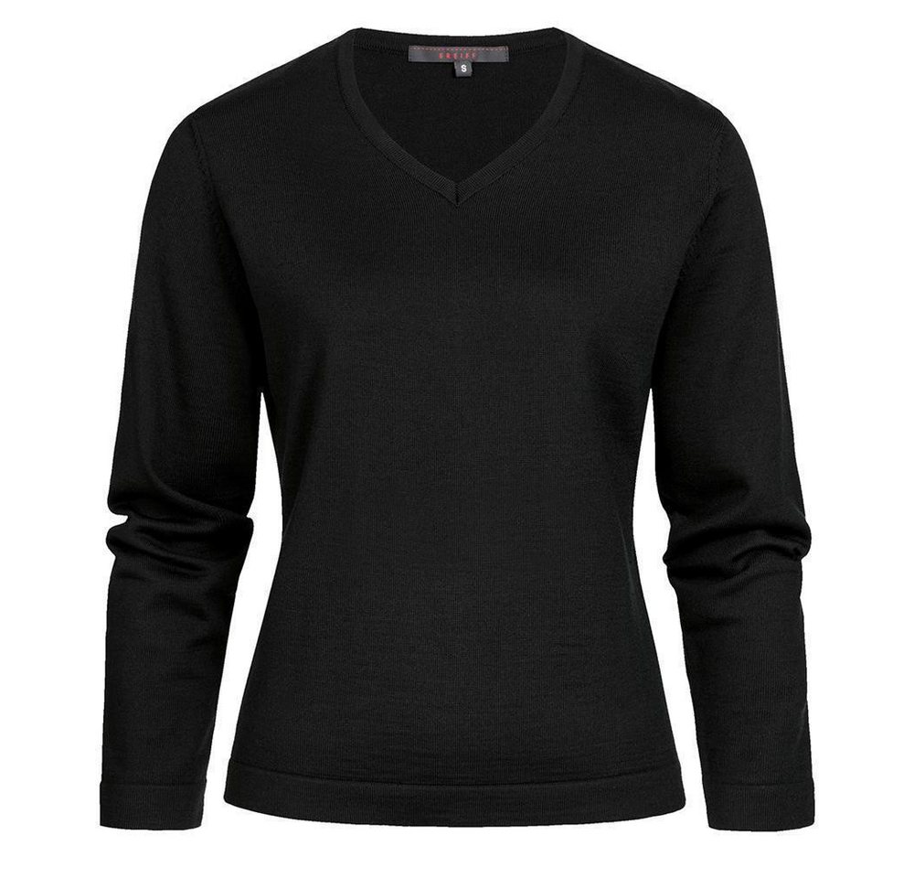 GREIFF Strickpullover Greiff STRICK Damen Strickpullover Langarm V-Neck Regular Schwarz von GREIFF
