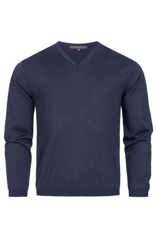 GREIFF Strickpullover Greiff STRICK Herren Pullover Langarm V-Neck Regular Dunkelblau von GREIFF