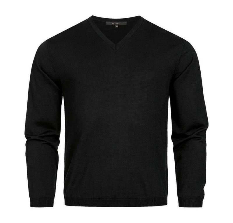 GREIFF Strickpullover Greiff STRICK Herren Pullover Langarm V-Neck Regular-Fit Schwarz von GREIFF