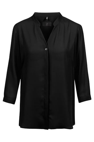 GREIFF Chiffon Damen Chiffon-Bluse 3/4-Arm V-Neck Regular Schwarz 46 von GREIFF
