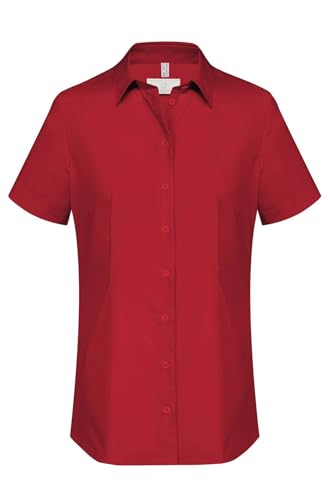GREIFF Größe 44 Corporate Wear Basic Damen Bluse Halbarm Regular Fit Rot Modell 6516 von GREIFF