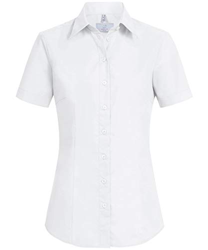 Greiff Größe 32 Corporate Wear Basic Damen Bluse Halbarm Regular Fit Weiß Modell 6516 von GREIFF