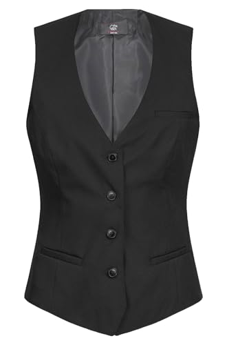 Greiff Damenweste Regular Fit 4 Knöpfe 4 Taschen Voll Gefüttert schwarz, Größe: 36 von GREIFF
