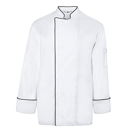 Greiff Gastro-Moda Cuisine Herren Kochjacke Paspelierung Regular Weiß M von GREIFF