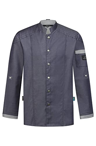 Greiff Gastro Moda Cuisine Herren Kochjacke Bikerstyle Regular Marine XXL von Greiff